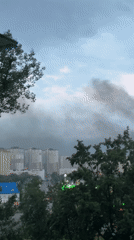 Smoke rises over Kyiv residential areas in overnight incident