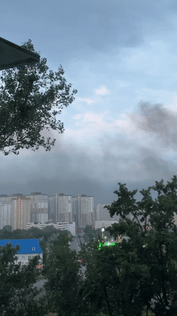 Smoke rises over Kyiv residential areas in overnight incident