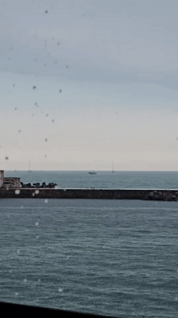 Rainy morning captured at Bulgaria's Black Sea coast in Balchik