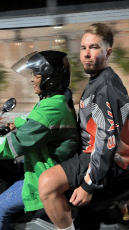 Evening street scenes captured near Mesa restaurant in North Kuta