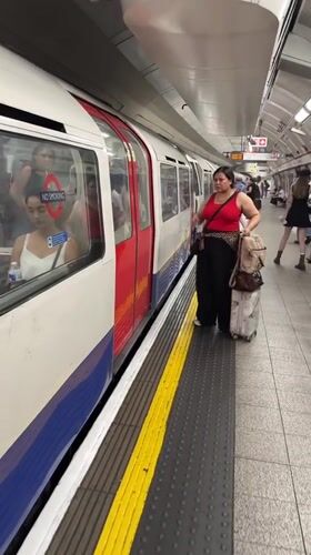 Busy morning at a London Underground station