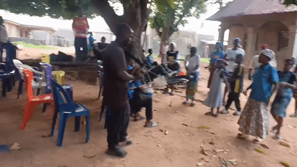Community gathering with dancing and games in Akwanga Nigeria