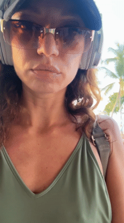 Woman poses at luxury pool in Koh Samui resort