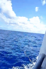 Boat journey captured on video showing ocean waves