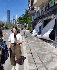 Commercial storefronts damaged in Givatayim, news crews report