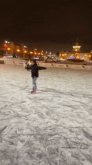 Woman falls while ice skating at Moscow outdoor rink