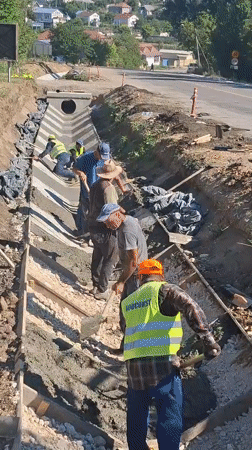 Drainage ditch construction underway in Hîncești, Moldova