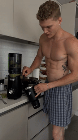 Morning juice preparation in London kitchen