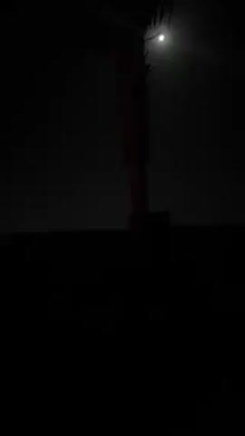 The video shows a night scene at the beach. It’s dark but there is a fire, and the moon is visible through the clouds. The camera pans to reveal people near a table, and what appear to be drinks and food. The people are generally silhouetted by the dim light, and it’s hard to discern what they’re doing.