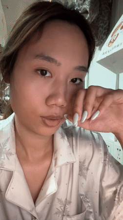 Person documents new nail polish in morning selfie session