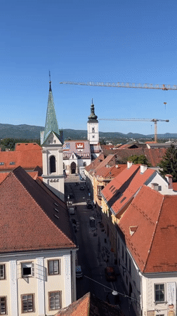 Zagreb's historic churches documented during afternoon aerial survey