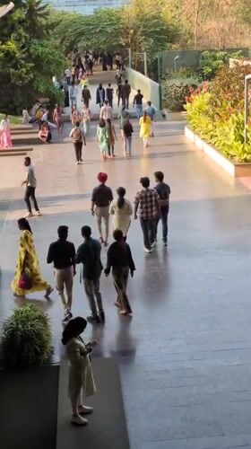 Morning scenes captured in Bengaluru: busy walkway, coffee break