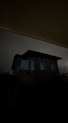 Thunderstorm illuminates residential area in Zvezditsa, Bulgaria