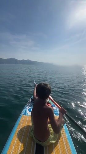 Quiet paddleboard moment on the water in Nha Trang