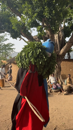 Traditional costumed figure observed in Dawaki, Nigeria