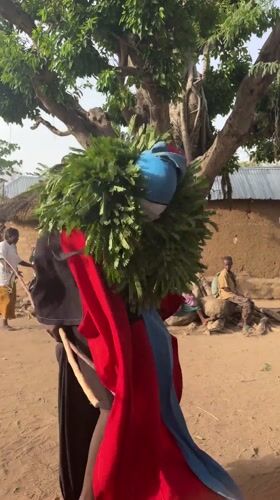 Traditional costumed figure observed in Dawaki, Nigeria