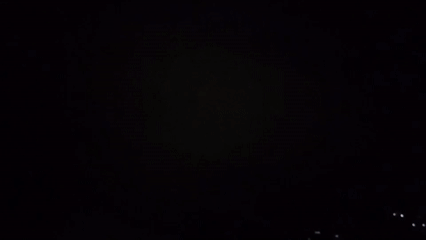 Lightning builds intensity during a nighttime thunderstorm
