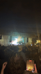 Male artist performs outdoor concert in London