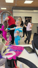 Young performers prepare backstage in Izhevsk dance studio