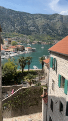 Scenic views captured of Kotor's historic harbor and fortifications