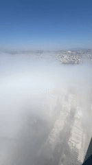 Morning fog blankets Limassol from above
