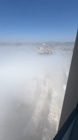 Morning fog blankets Limassol from above