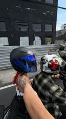 Motorbike passenger captures ride through Dalung, Indonesia