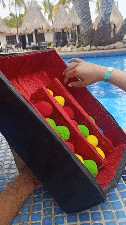 Poolside games and relaxation at Venezuelan tropical resort