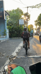 Morning commute activity recorded on North Kuta streets