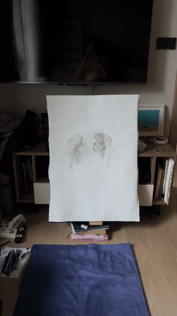 Artist documents drawing session and rainy day in Thailand