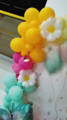 Children's party with balloon decorations held in Donskoye, Russia