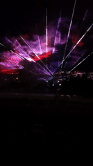 Laser light show illuminates night sky in Popovo, Bulgaria