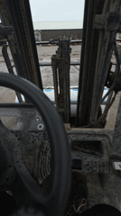 Early morning forklift operations at Bulgarian metal workshop
