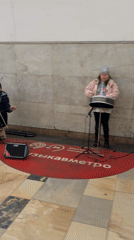 Music duo performs in Moscow metro station
