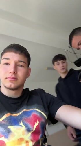 Students film selfies, socialize in Zlatograd classroom Monday morning