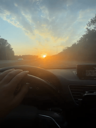 Evening drive into the sunset, Wattrelos