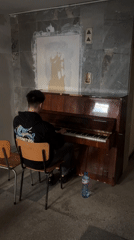 Young pianist performs in Plovdiv communal space