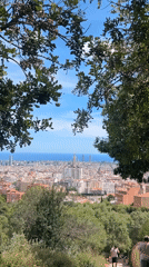 Scenic Barcelona cityscape captured from elevated overlook viewpoint