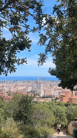 Scenic Barcelona cityscape captured from elevated overlook viewpoint