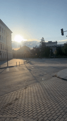Early morning street scenes documented in Ternopil, Ukraine