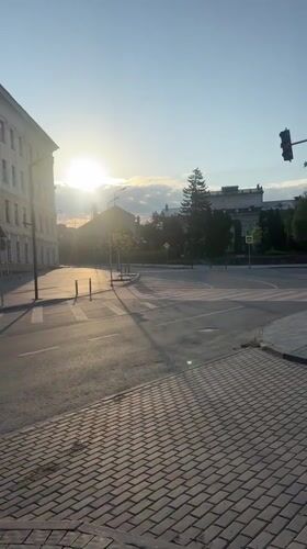 Early morning street scenes documented in Ternopil, Ukraine