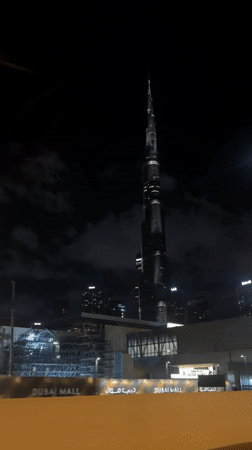 Burj Khalifa and Dubai Mall captured illuminated at night