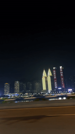 Nighttime cityscape video captured from highway in Yuzhong District