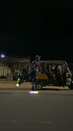 Night rollerblading with light-up wheels observed in Vom, Nigeria