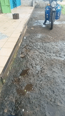 Morning life documented in Athiru Gaiti: sweeping, music, motorcycles