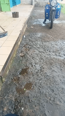 Morning life documented in Athiru Gaiti: sweeping, music, motorcycles