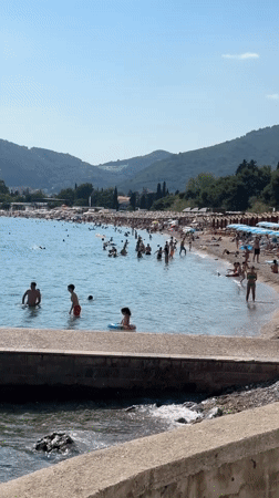 Busy summer day at Budva beaches draws crowds