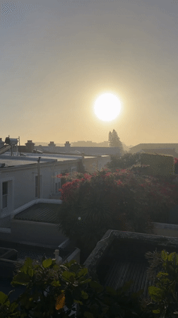 Morning sun observed over Cape Town residential area