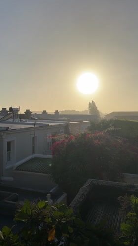 Morning sun observed over Cape Town residential area