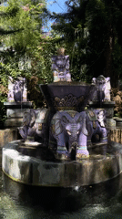Elephant sculptures and fountains spotted in Kintamani, Indonesia